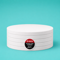 Stack of five 16" round foam cake dummy risers, 1 inch tall, with a "5 Pack" label — base-tier riser for cake display stability, free shipping