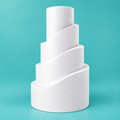 4-Tier Round Wave Cake Dummy Set - Spiral Foam Tower