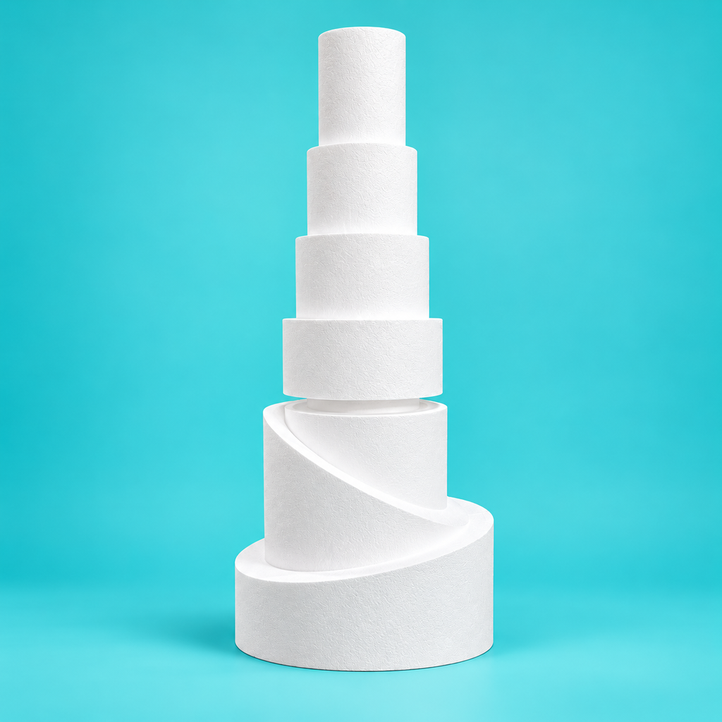 luxury weddings and high-end events with this foam cake dummy tower