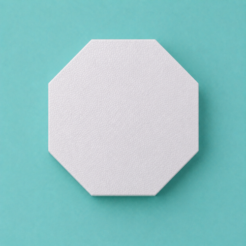 Octagon foam cake dummy 10 inch point to point, seen from above showing eight equal faces, smooth white finish