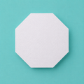 Octagon foam cake dummy 17 inch point to point base tier, seen from above showing eight equal faces, smooth white finish
