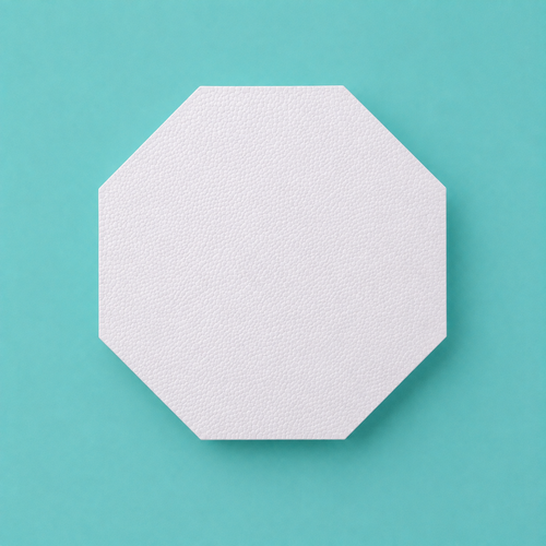 Octagon foam cake dummy 17 inch point to point base tier, seen from above showing eight equal faces, smooth white finish