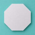 Octagon foam cake dummy 18 inch point to point base tier, seen from above showing eight equal faces, smooth white finish