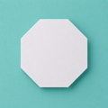 Octagon foam cake dummy 19 inch point to point base tier, seen from above showing eight equal faces, smooth white finish