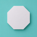 Octagon foam cake dummy 20 inch point to point base tier, seen from above showing eight equal faces, smooth white finish