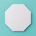 Octagon foam cake dummy 22 inch point to point, our largest base tier, seen from above showing eight equal faces, smooth white finish