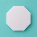 Octagon foam cake dummy 6 inch point to point, seen from above showing eight equal faces, smooth white finish