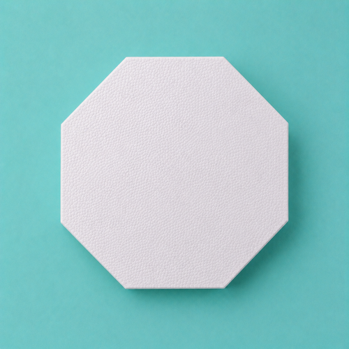 Octagon foam cake dummy 6 inch point to point, seen from above showing eight equal faces, smooth white finish