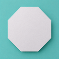 Octagon foam cake dummy 9 inch point to point, seen from above showing eight equal faces, smooth white finish