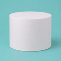 Extra tall round foam cake dummy, 10 inch diameter by 9 inch tall, for double barrel cakes, smooth white finish
