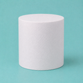 Extra tall round foam cake dummy, 6 inch diameter by 7 inch tall, smooth white finish, ready to decorate