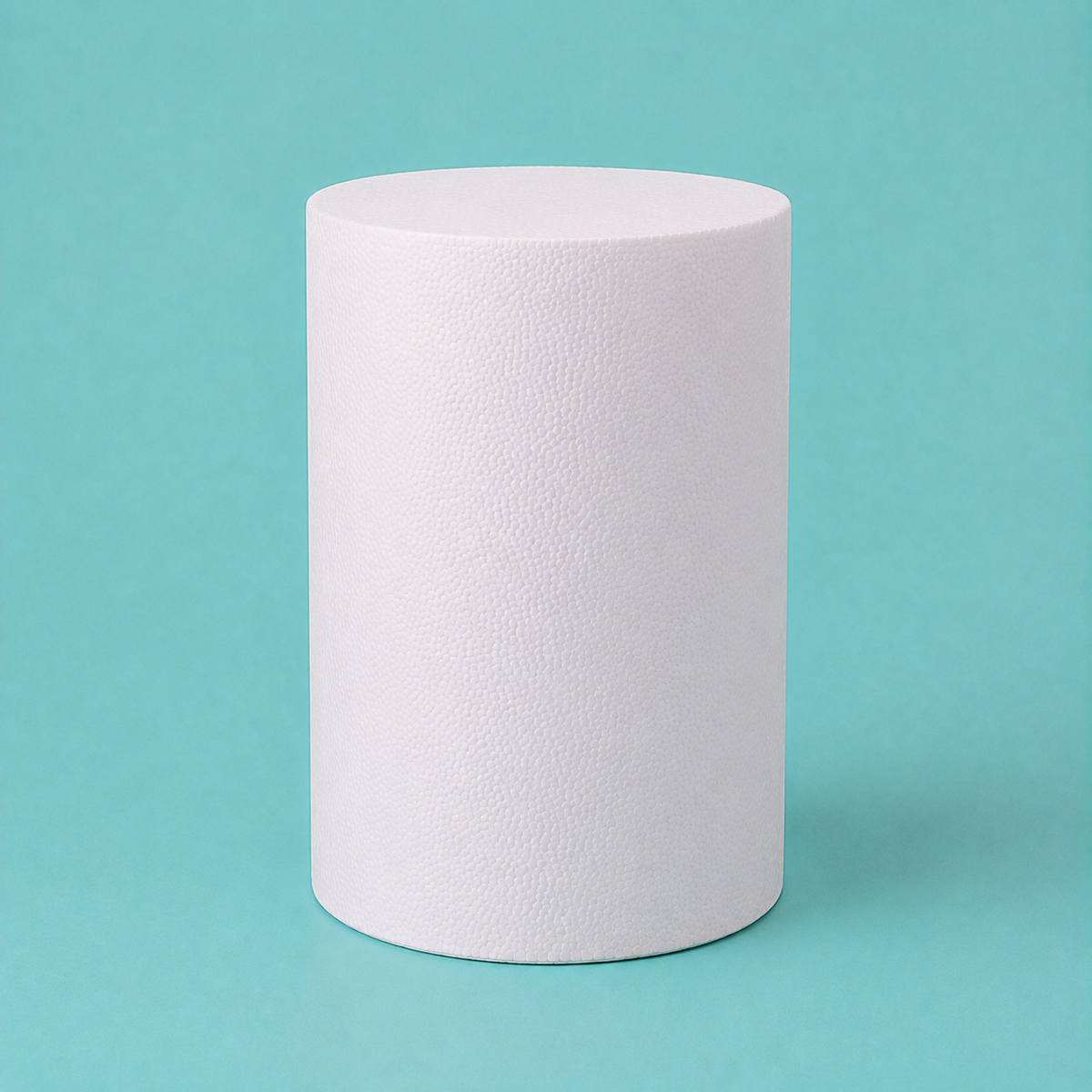 Extra tall round foam cake dummy, 6 inch diameter by 8 inch tall, smooth white finish, ready to decorate