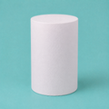 Extra tall round foam cake dummy, 6 inch diameter by 9 inch tall, for double barrel cakes, smooth white finish