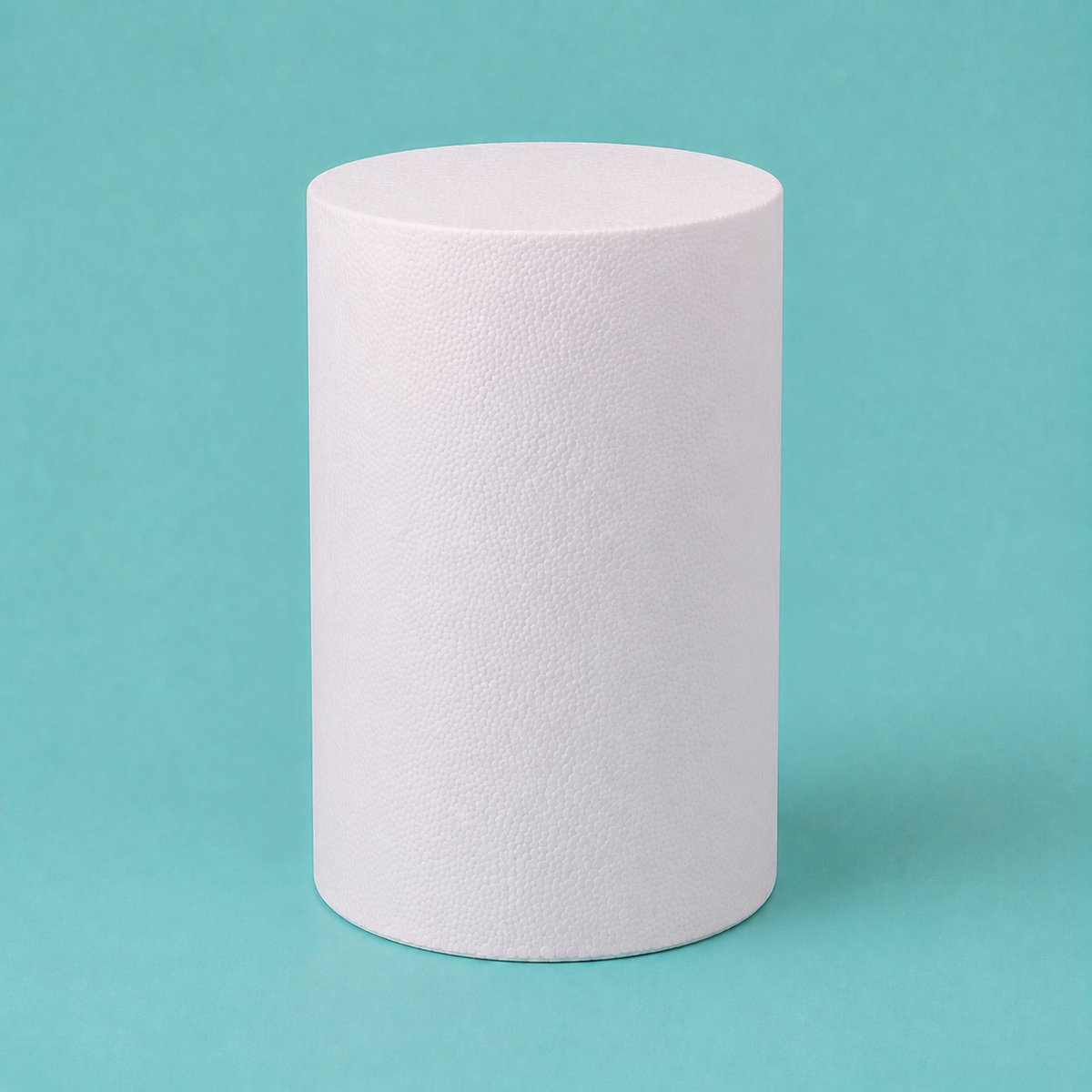 Extra tall round foam cake dummy, 6 inch diameter by 9 inch tall, for double barrel cakes, smooth white finish