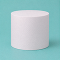 Extra tall round foam cake dummy, 8 inch diameter by 8 inch tall, square profile, smooth white finish