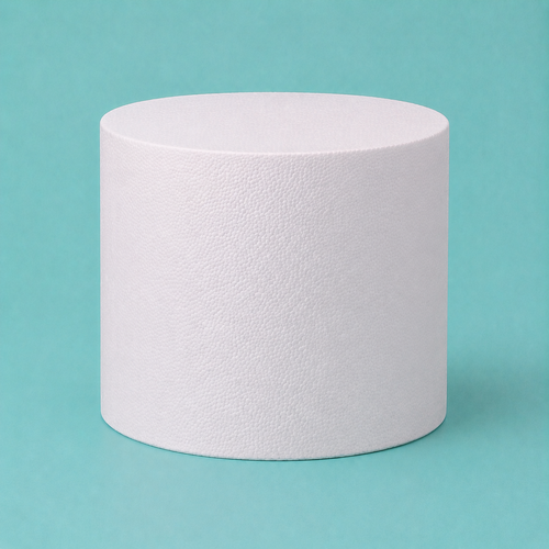 Extra tall round foam cake dummy, 10 inch diameter by 10 inch tall, smooth white finish