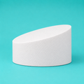 12 inch round foam cake dummy with Classic Angle topsy turvy top, 2.5 inch low side to 4 inch high side