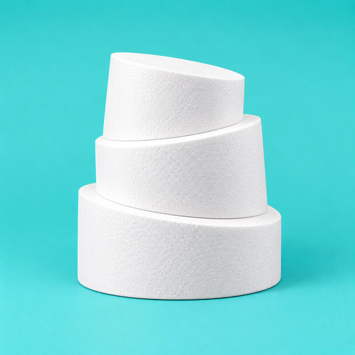 Starter Set: 6, 8, 10 inch round topsy turvy cake dummies, Classic Angle