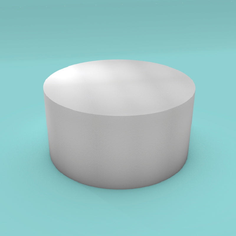 Round foam cake dummy 18 inch diameter by 9 inch tall, smooth white finish, ready to decorate