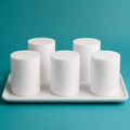 Foam mini cake dummy set of 5, 2 inch by 3 inch, cross section cut showing solid foam