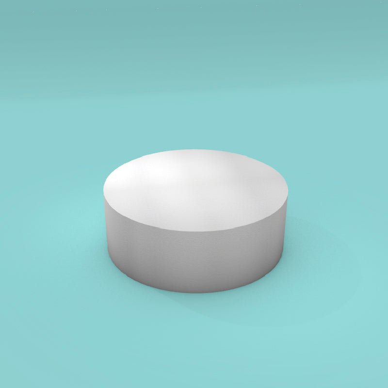 Round foam cake dummy 14 inch diameter by 5 inch tall, smooth white finish, ready to decorate