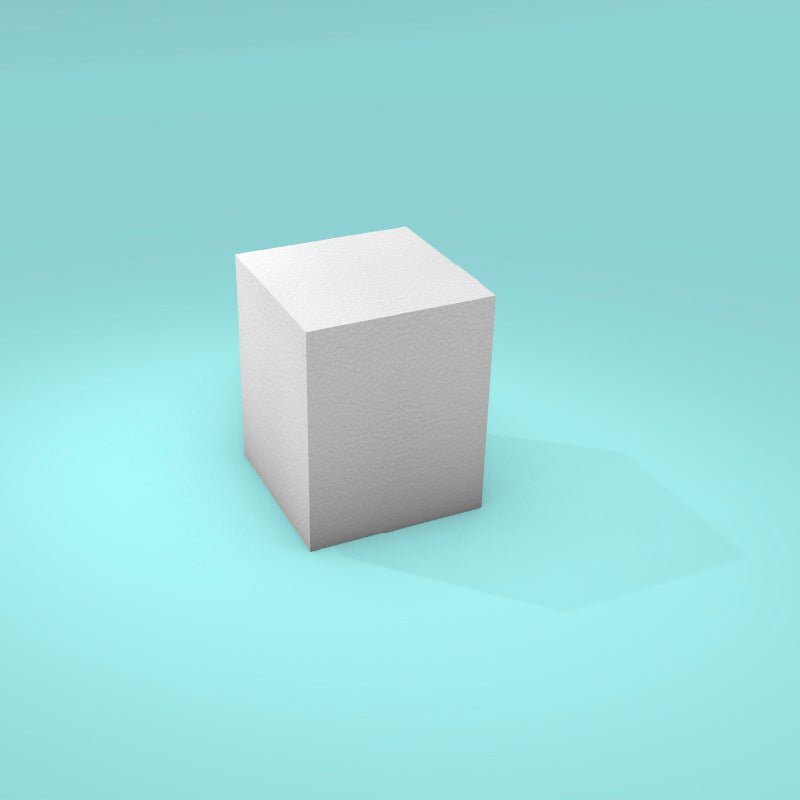 Square foam cake dummy, 4 inch by 4 inch, smooth white finish, ready to decorate