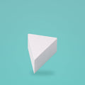 Triangle foam cake dummy 6 inch point to point, 4 inch tall, smooth white finish, ready to decorate