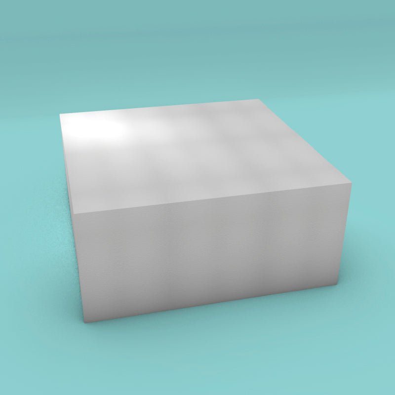 Square foam cake dummy 22 inch by 22 inch, 10 inch tall, smooth white finish, ready to decorate