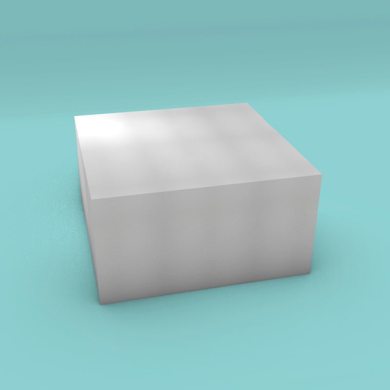 Square foam cake dummy 19 inch by 19 inch, 10 inch tall, smooth white finish, ready to decorate