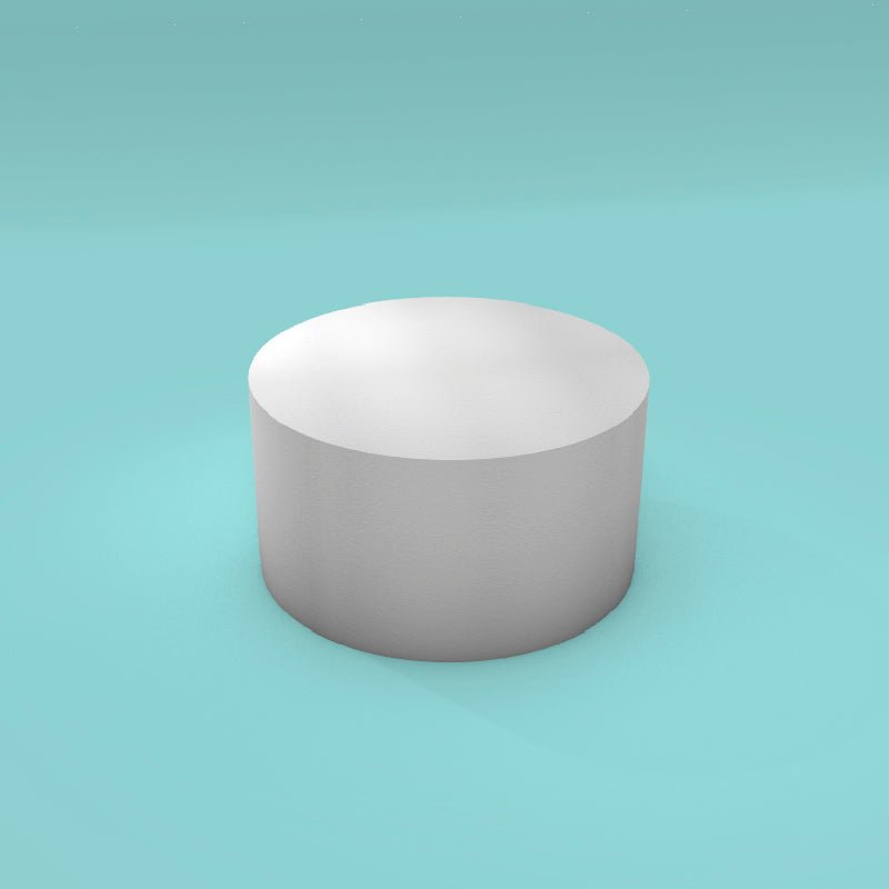 Round foam cake dummy 13 inch diameter by 7 inch tall, smooth white finish, ready to decorate