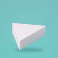 Triangle foam cake dummy 10 inch point to point, 4 inch tall, smooth white finish, ready to decorate