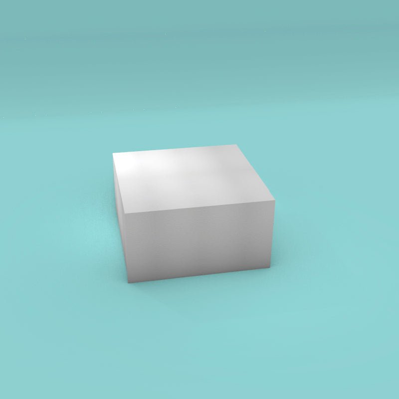 Square foam cake dummy 13 inch by 13 inch, 7 inch tall, smooth white finish, ready to decorate