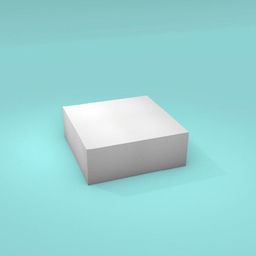 Reference image only - actual product is an 8 inch round scalloped edge foam cake dummy, not the shape shown
