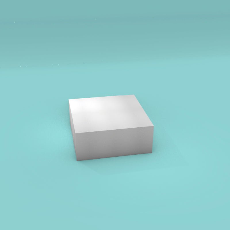 Square foam cake dummy 12 inch by 12 inch, 5 inch tall, smooth white finish, ready to decorate