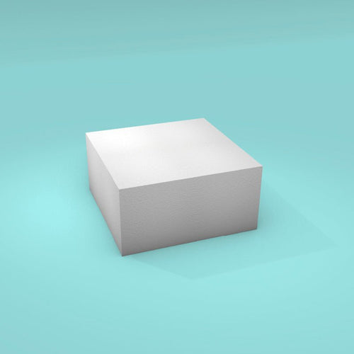 Reference image only - actual product is an 8 inch round scalloped edge foam cake dummy, not the shape shown
