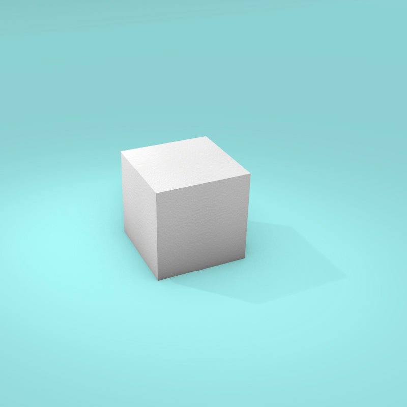 Square foam cake dummy 4 inch by 4 inch, 4 inch tall, smooth white finish, ready to decorate