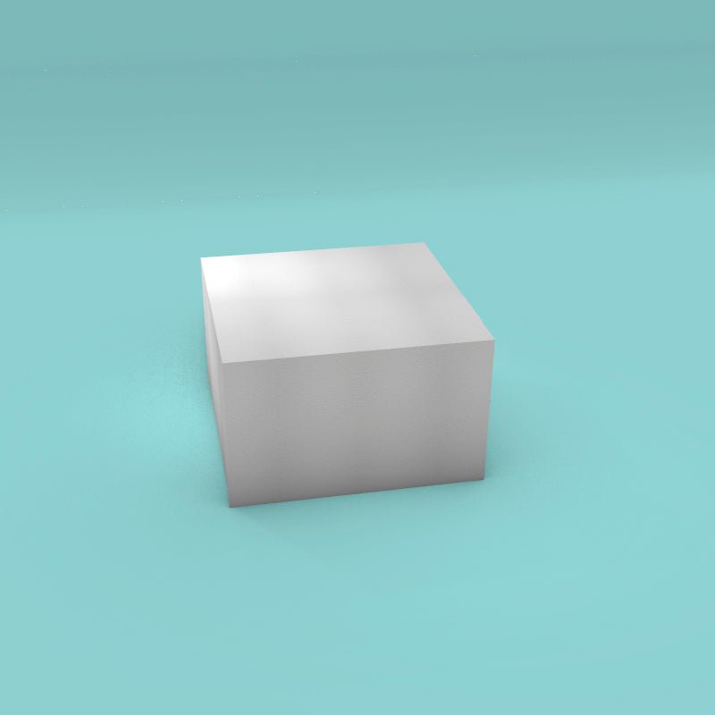Square foam cake dummy 13 inch by 13 inch, 8 inch tall, smooth white finish, ready to decorate
