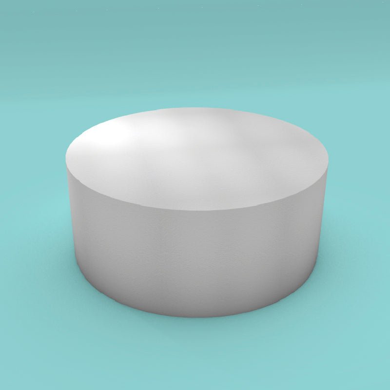 Round foam cake dummy 19 inch diameter by 8 inch tall, smooth white finish, ready to decorate