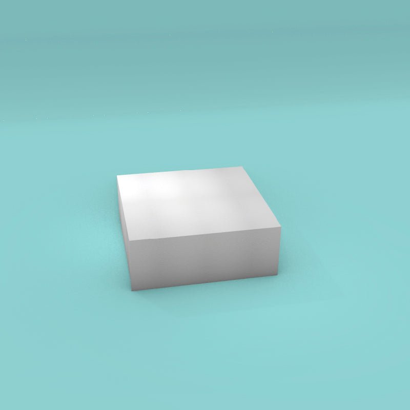 Square foam cake dummy 13 inch by 13 inch, 5 inch tall, smooth white finish, ready to decorate