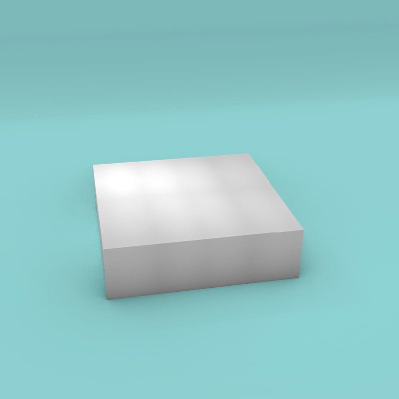 Square foam cake dummy 17 inch by 17 inch, 5 inch tall, smooth white finish, ready to decorate