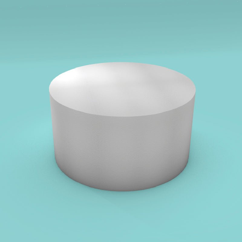 Round foam cake dummy 17 inch diameter by 9 inch tall, smooth white finish, ready to decorate