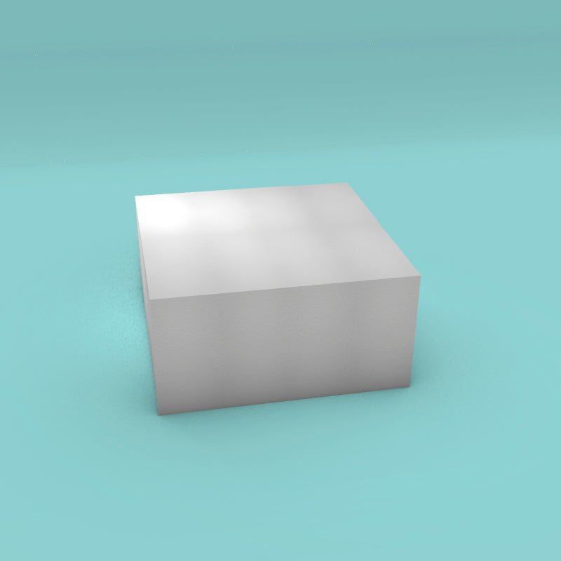 Square foam cake dummy 16 inch by 16 inch, 8 inch tall, smooth white finish, ready to decorate