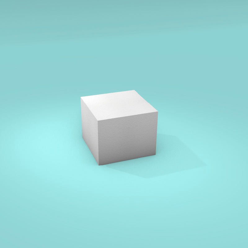 Square foam cake dummy 5 inch by 5 inch, 4 inch tall, smooth white finish, ready to decorate