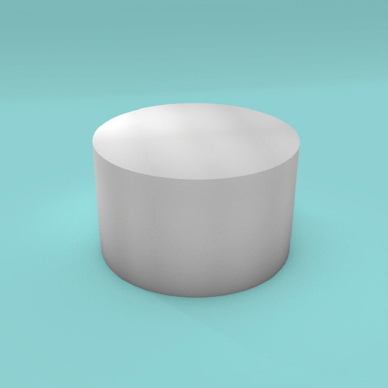 Round foam cake dummy 15 inch diameter by 9 inch tall, smooth white finish, ready to decorate