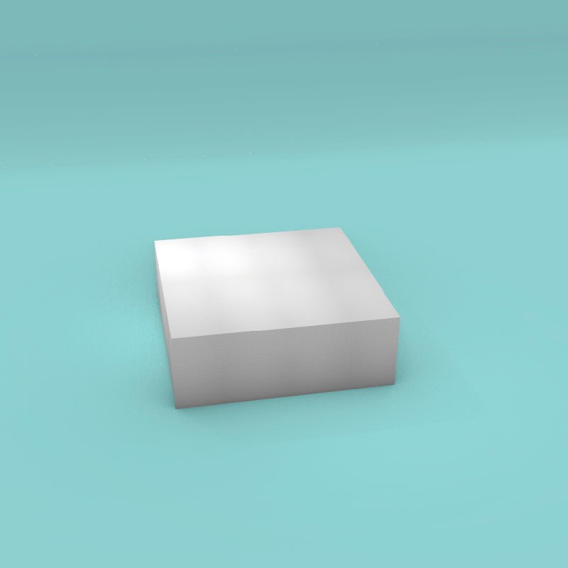 Square foam cake dummy 14 inch by 14 inch, 5 inch tall, smooth white finish, ready to decorate