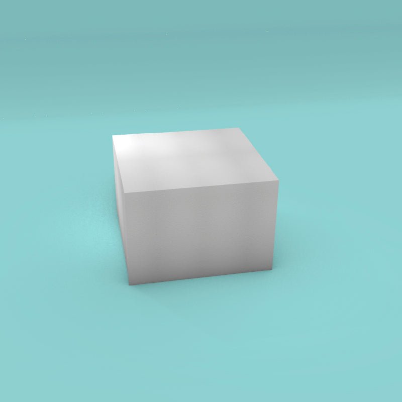Square foam cake dummy 13 inch by 13 inch, 9 inch tall, smooth white finish, ready to decorate