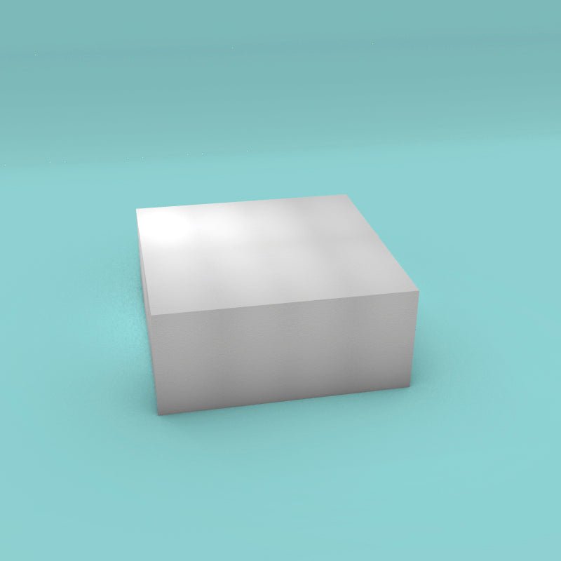 Square foam cake dummy 16 inch by 16 inch, 7 inch tall, smooth white finish, ready to decorate