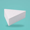 Triangle foam cake dummy 12 inch point to point, 6 inch tall, smooth white finish, ready to decorate