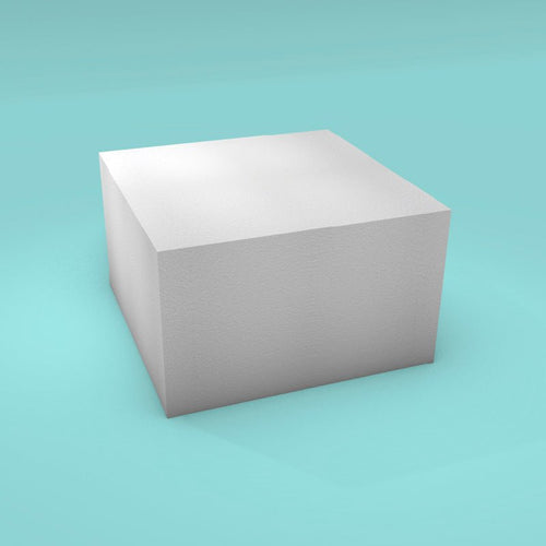 Reference image only - actual product is a 10 inch round scalloped edge foam cake dummy, not the shape shown