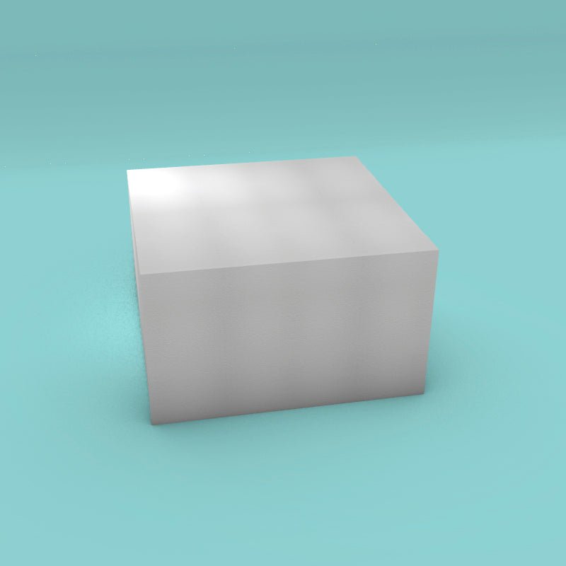 Square foam cake dummy 17 inch by 17 inch, 10 inch tall, smooth white finish, ready to decorate
